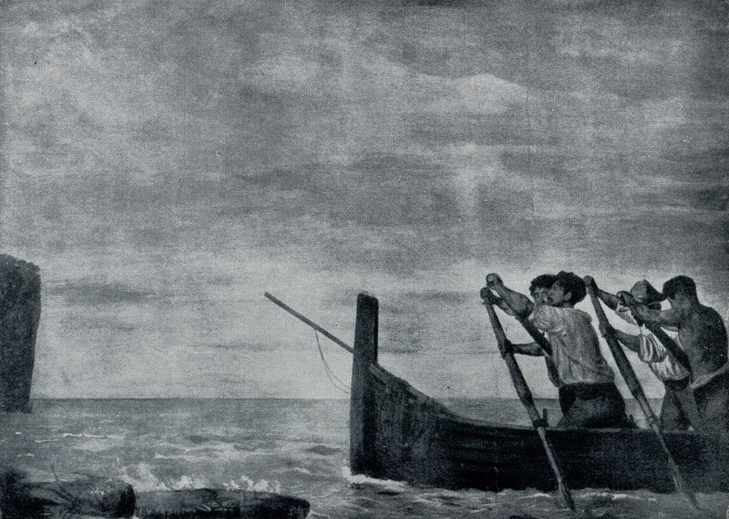 Ханс фон Маре. Рыбаки в море. Фреска библиотеки Зоологической станции в Неаполе. 1873—1874 гг.