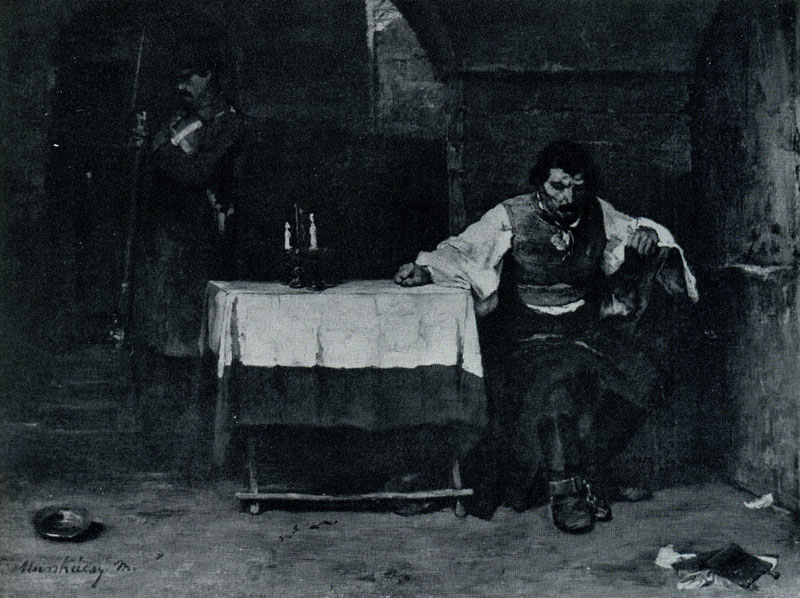 Михай Мункачи. Камера смертника. Эскиз-вариант картины. 1869 г. Будапешт, Венгерская национальная галлерея.