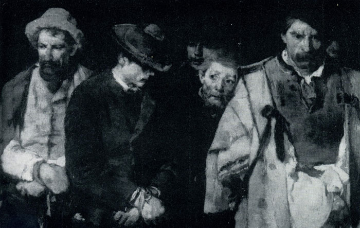 Михай Мункачи. Ночные бродяги. Фрагмент. 1873г. Будапешт, Венгерская национальная галлерея.