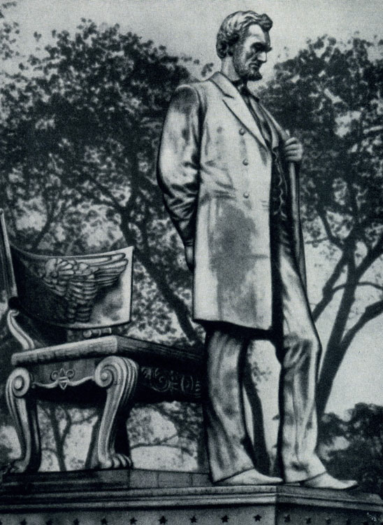 Огастес Сент-Годенс. Памятник Аврааму Линкольну в Чикаго. Бронза. 1887 г.