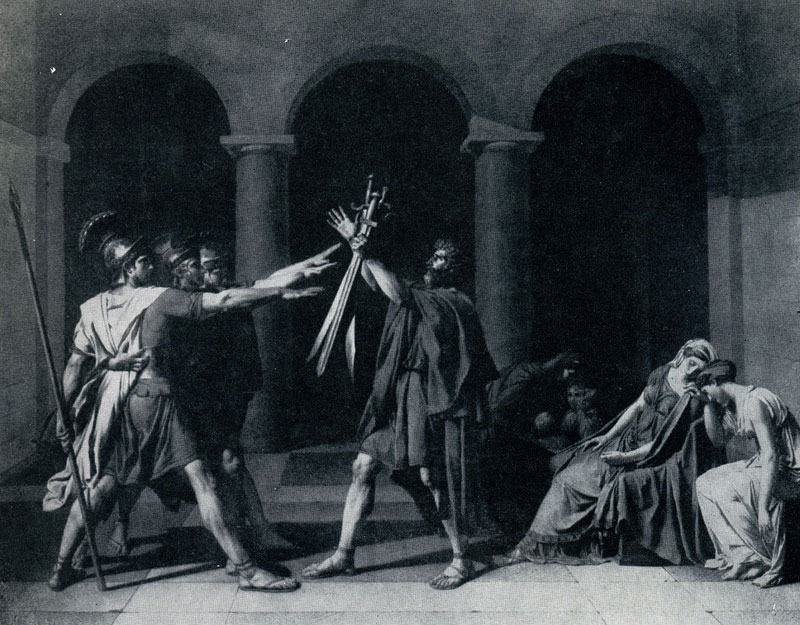 Жак Луи Давид. Клятва Горадиев. 1784 г. Париж, Лувр.