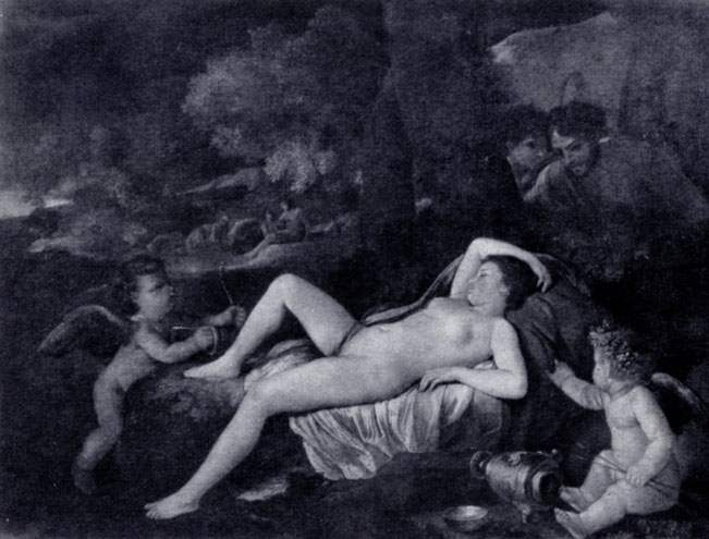Пуссен. Спящая Венера. Ок. 1630. Дрезден. Картинная галерея