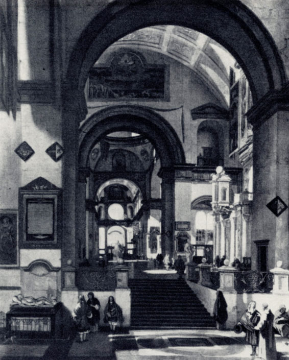 Эмануэль де Bumme. Интерьер церкви. 1667. Прежде в Берлине, Государственные музеи