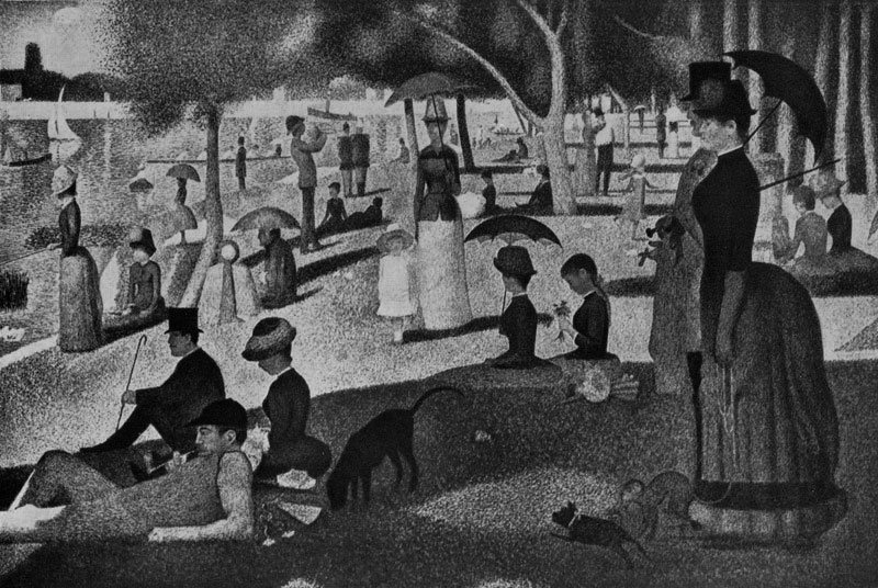Жорж Сёра. Воскресная прогулка на острове Гранд-Жатт. 1884—1886 гг. Чикаго, Институт искусств. 