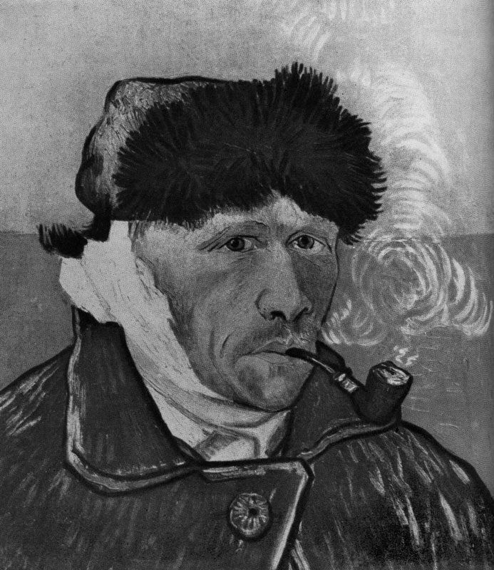 Винцент Ван-Гог. Автопортрет с перевязанным ухом. 1889 г. Чикаго, собрание Блок.