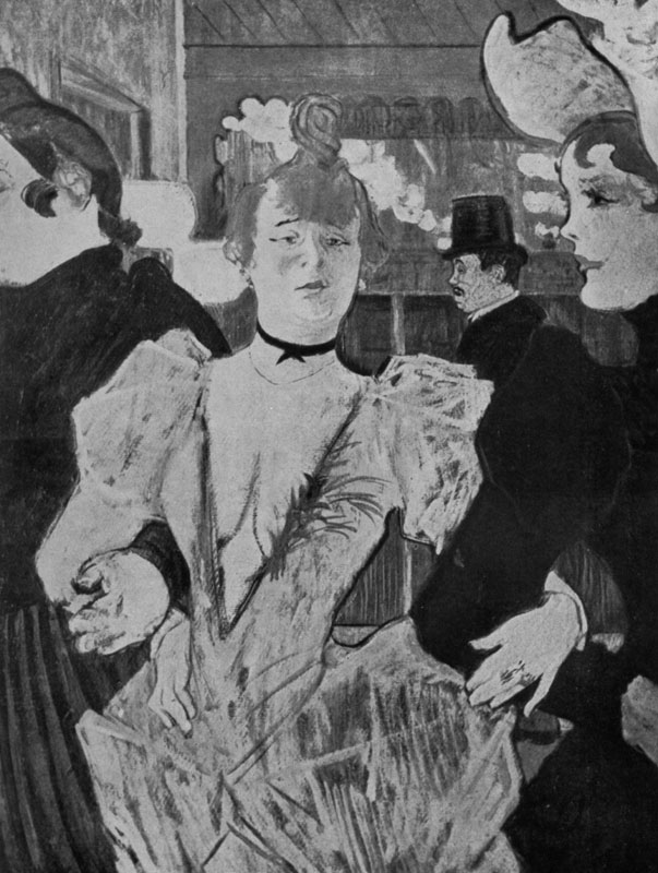 Анри де Тулуз-Лотрек. Ла Гулю, входящая в Мулен-Руж. 1892 г. Париж, собрание Берихейм де Виллер.