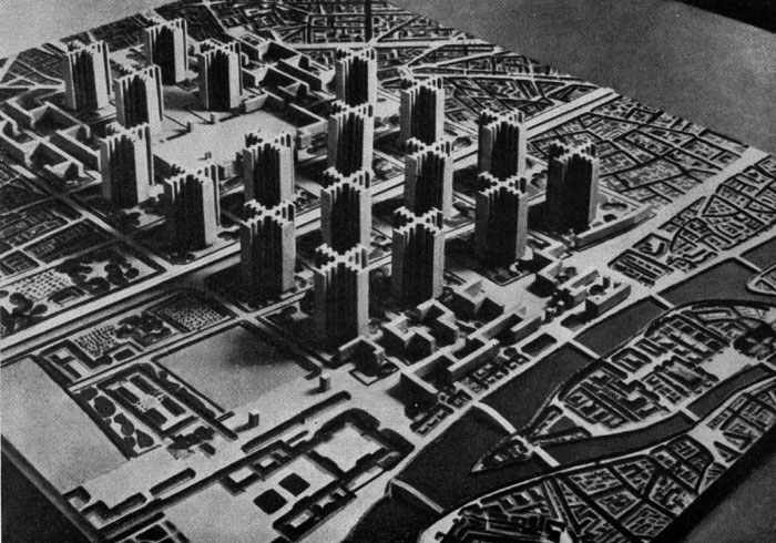 Ле Корбюзье. Проект реконструкции центра Парижа («План Вуазен»). 1925 г. Макет. 