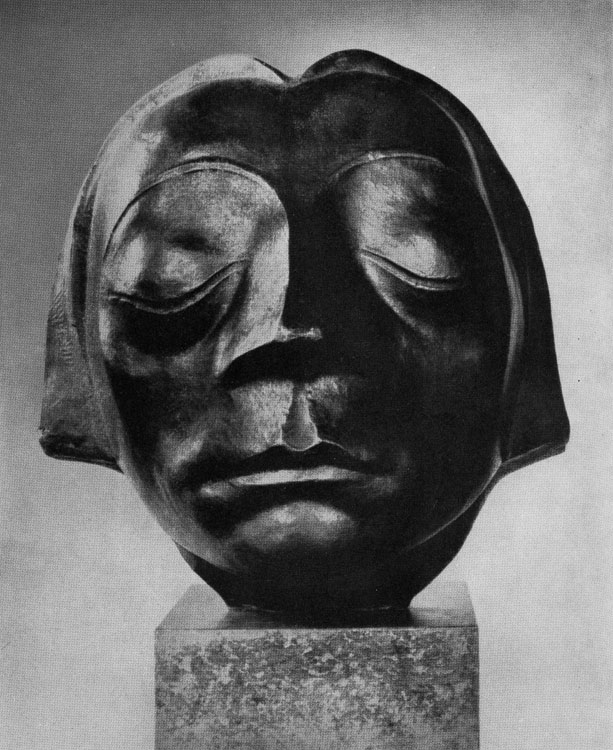 Эрнст Барлах. Голова ангела (портрет Кете Кольвиц). Фрагмент композиции. Бронза. 1927 г. Гюстров, частное собрание.