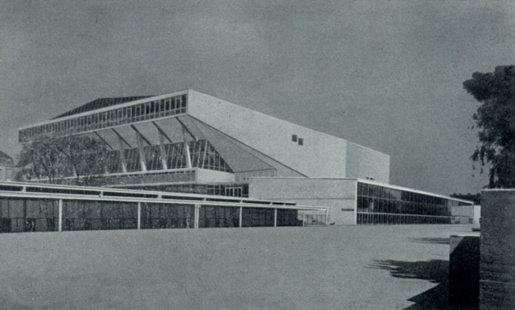 Роланд Райнер, Ф. Баравалле. Городской зал (Штадтхалле) в Вене. 1954—1958 гг. Общий вид.