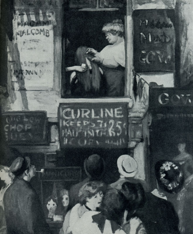 Джон Слоун. Окно парикмахерской. 1907 г. Гертфорд, Атенеум Уодсворта.