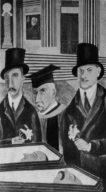 Бен Шан. Похороны Сакко и Ванцетти. 1931—1932 гг. Нью-Йорк, Музей американского искусства Уитни.