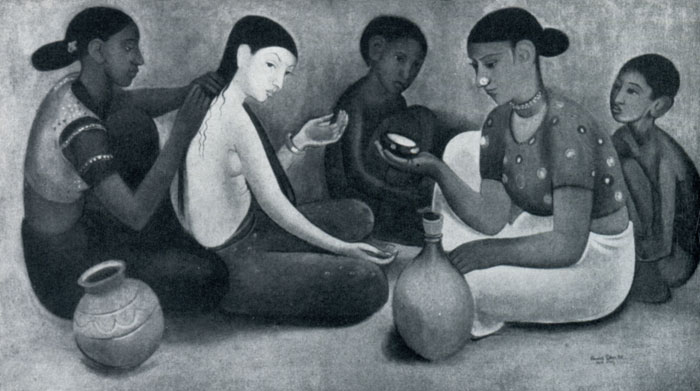 Амрита Шер-Гил. Приготовление невесты. 1937 г. Дели, Национальная галлерея современного искусства.