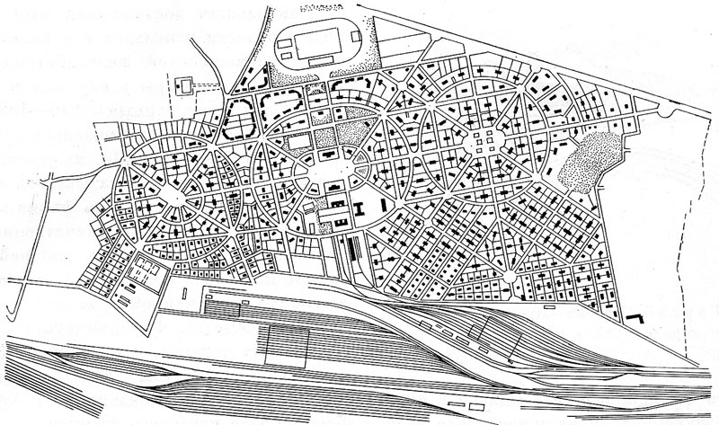 Город-сад Тернье. 1919—1920 гг. Схема планировки.