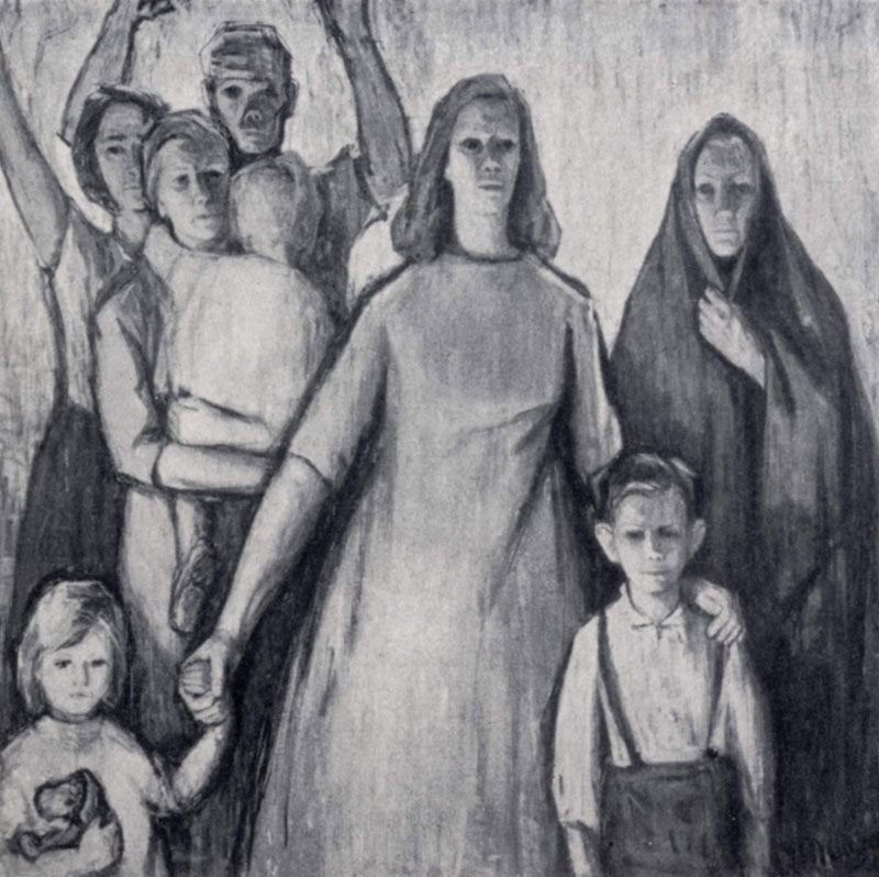 Л. Мууга. Протест против войны. Центральная часть триптиха. 1959 г. Таллин, Художественный музей