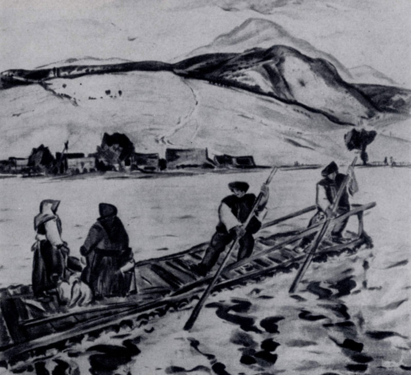 М. Бенка. Через разлившуюся реку. 1927 г. Мартин, Словацкий народный музей