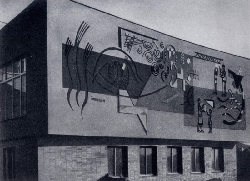 М. Шимурда. Сграффито в комбинации с керамикой на фасаде школы слепых детей в Братиславе. 1961 г