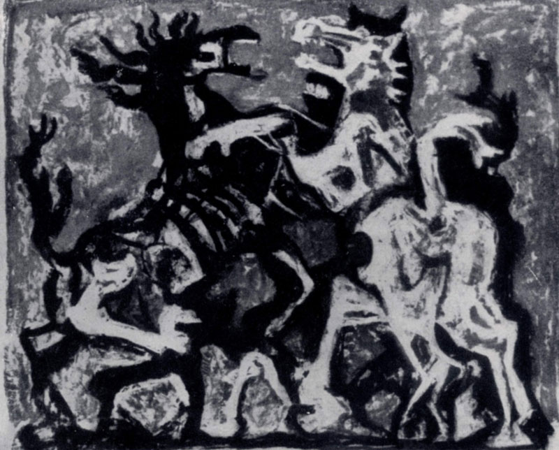 П.Лубарда. Борьба коней. 1953 г. Белград, Галлерея современного искусства