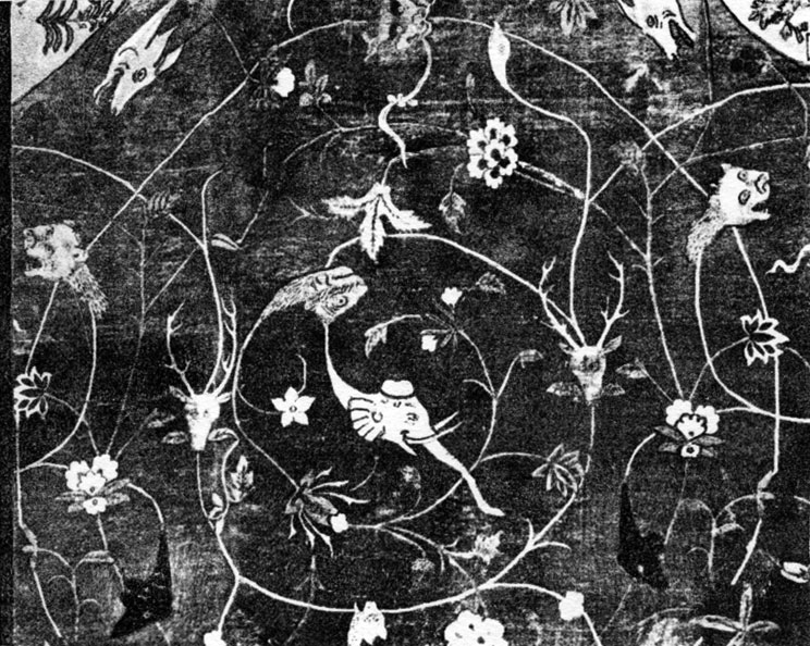 Рис. 68. Фрагмент халы с изображением 'вага', сотканного в XVII веке в Индии