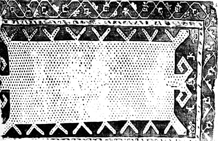 Fig. 32. 'Kazakh' carpet. XVII century. Istambul, Turk ve Islam Eser-leri Muzesi. Inv. 352