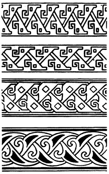Fig. 111. 'Mash'al' border stripes of different forms