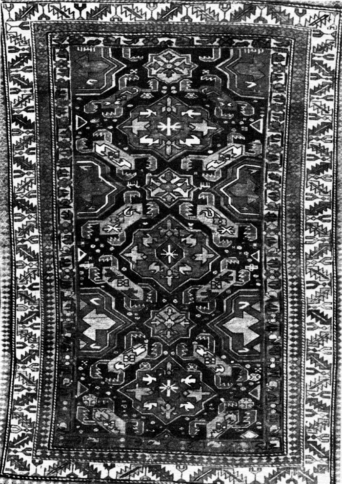 Fig. 115. 'Alpan' carpet (First variant). Kuba group of carpets. 1320 according to Khijri (1902)