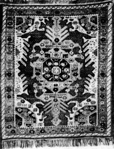 Fig. 125. 'Gymyl' carpet (Second variant). Kuba group of carpets. XIX century. Leningrad. Museum of Ethnography. Inv. N328-6