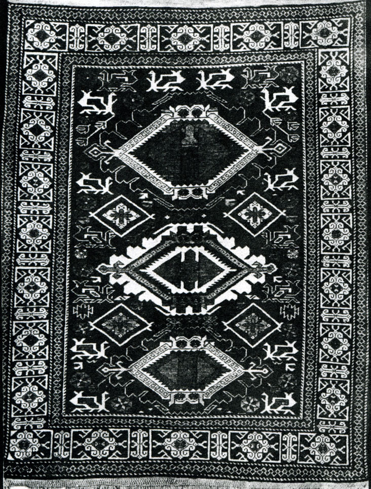 Fig. 137. 'Mollakamally' carpet. Kuba group. XIX century. Moscow. Museum of Oriental Culture