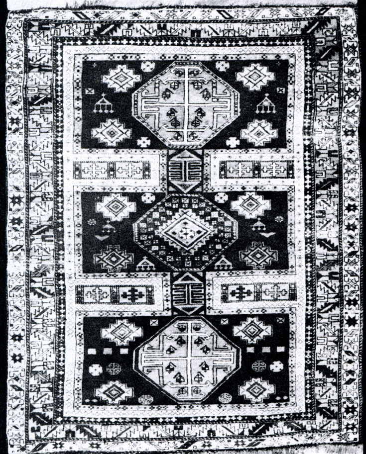 Fig. 151. 'Orduj' carpet. Kuba group. XIX century. Tbilisi. State Historical Museum of Georgia