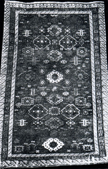 Fig. 157. 'Khashi' carpet. Kuba group. XVIII century. Collections of mosque in Khazari village