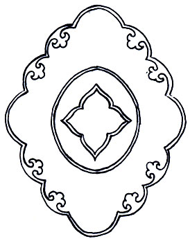 Fig. 159. Sketch of medallion in the centre of 'Gonakhkend' carpet. Initial form