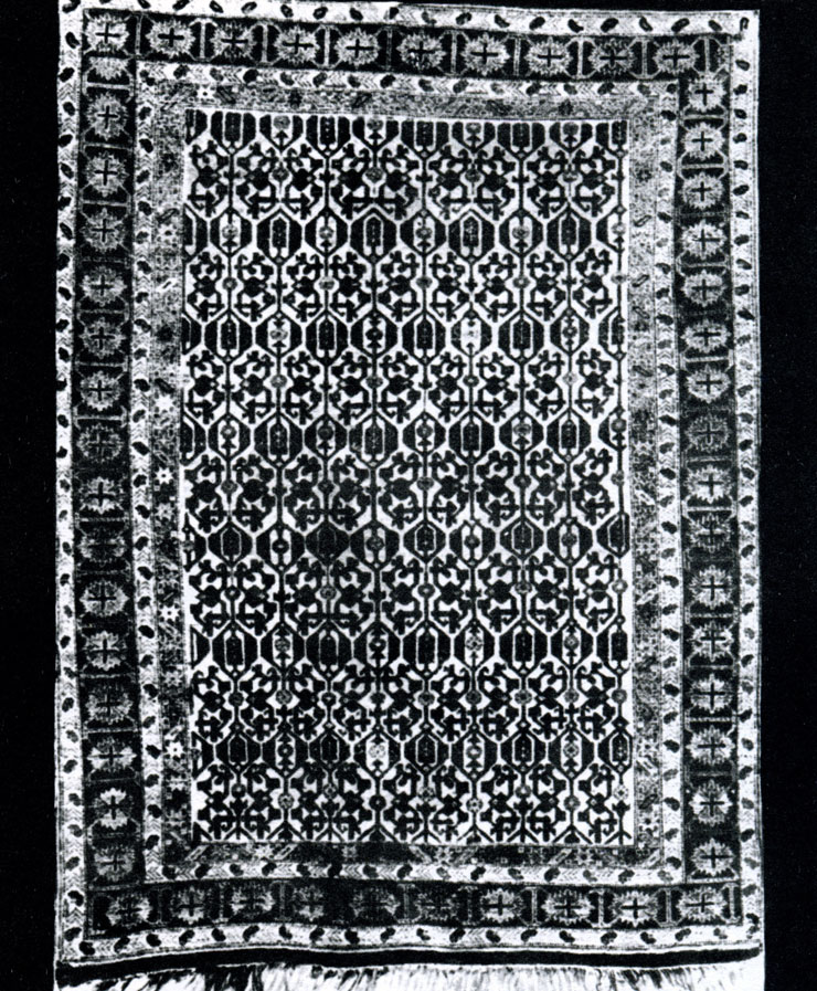 Fig. 165. 'Khan' carpet. Kuba group. XIX century. Baku. Museum of History of Azerbaijan (Coloured)