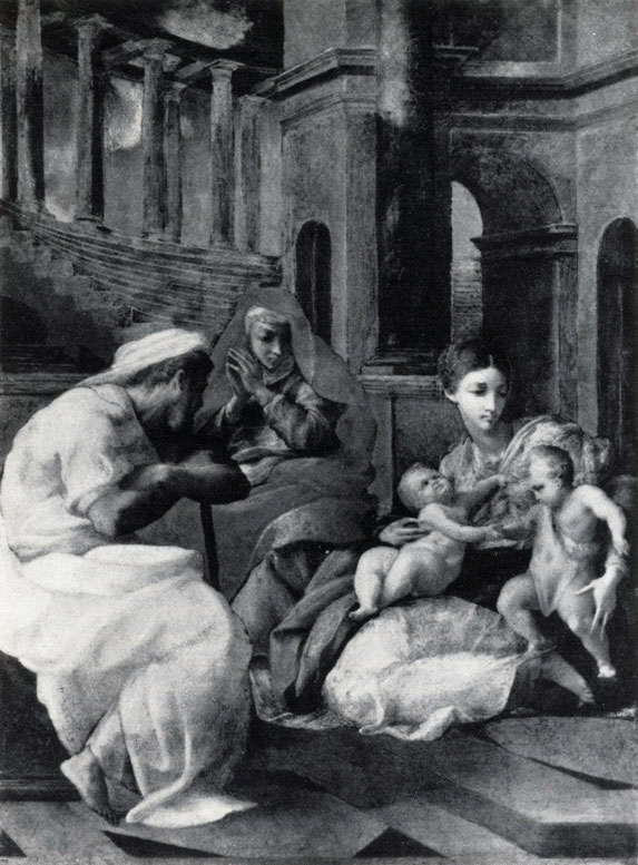 Франчеспо Приматиччо. Св. семейство со св. Елизаветой и Иоанном Крестителем