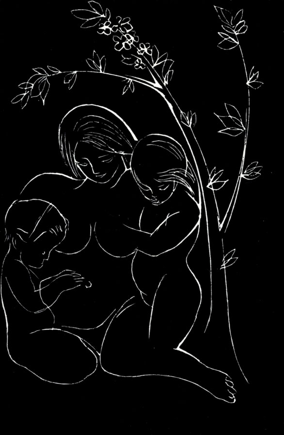 24.    .  ''. 1960. . 14,5×9,5. Illustrations for E. Miezelaitis' poem Man. 1960. Wood engraving. 14.5×9.5