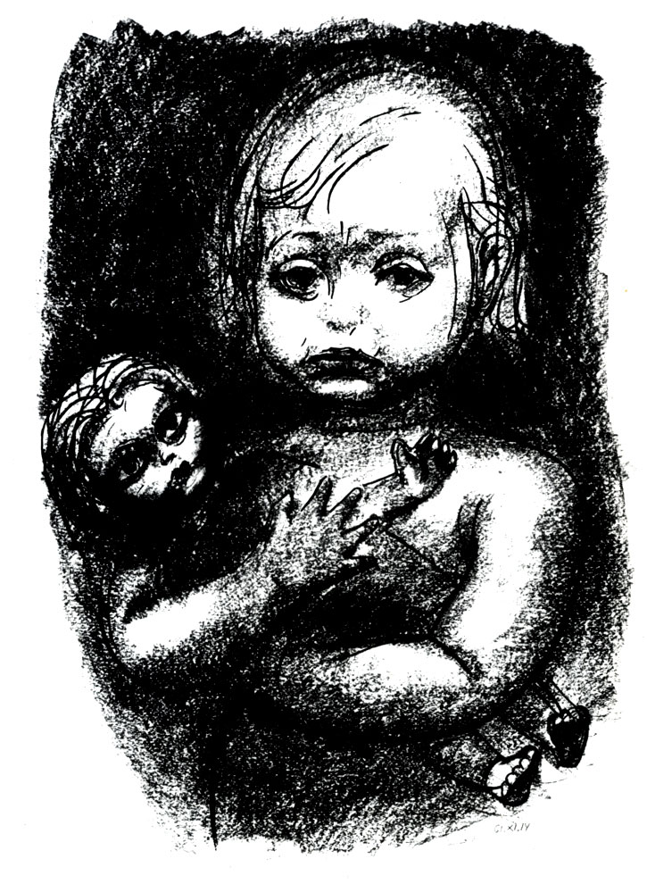 28.   . 1961. , . 72×54. Aistewitha Doll. 1961. Black wash. 72×54