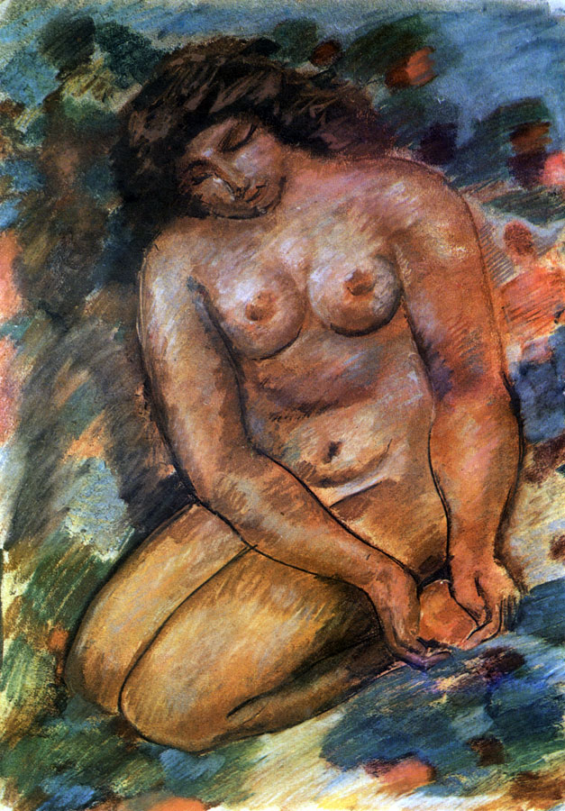 96. .   . 1971. , . 61×44. Nude. 1971. Sketch from life Pastel. 61×44