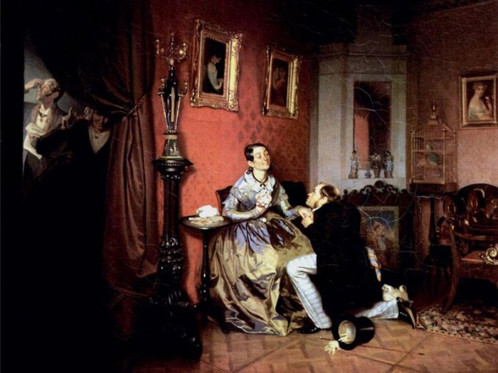 П. Федотов. Разборчивая невеста, 1847