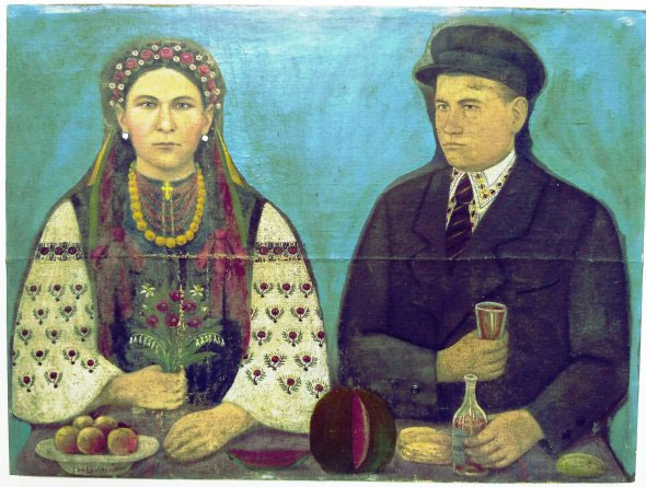 Картина Панаса Ярмоленко 'Портрет Ольги Божко и брата Владимира', 1946 г.