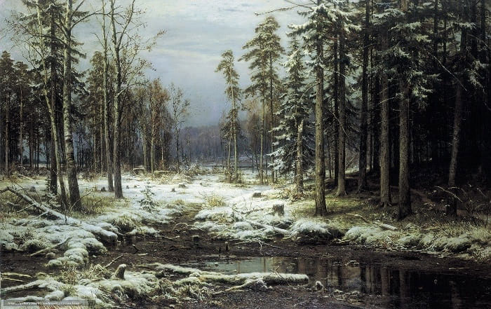 И. Шишкин. Первый снег, 1875