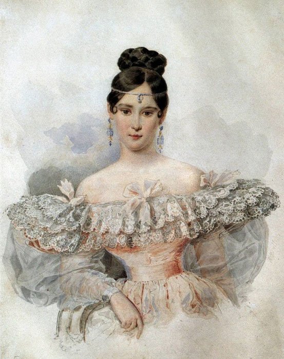 Наталья Николаевна Пушкина (урожденная Гончарова). А. Брюллов, 1831-1832