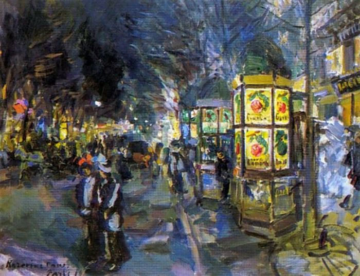 К. Коровин. Парижский бульвар ночью, 1910