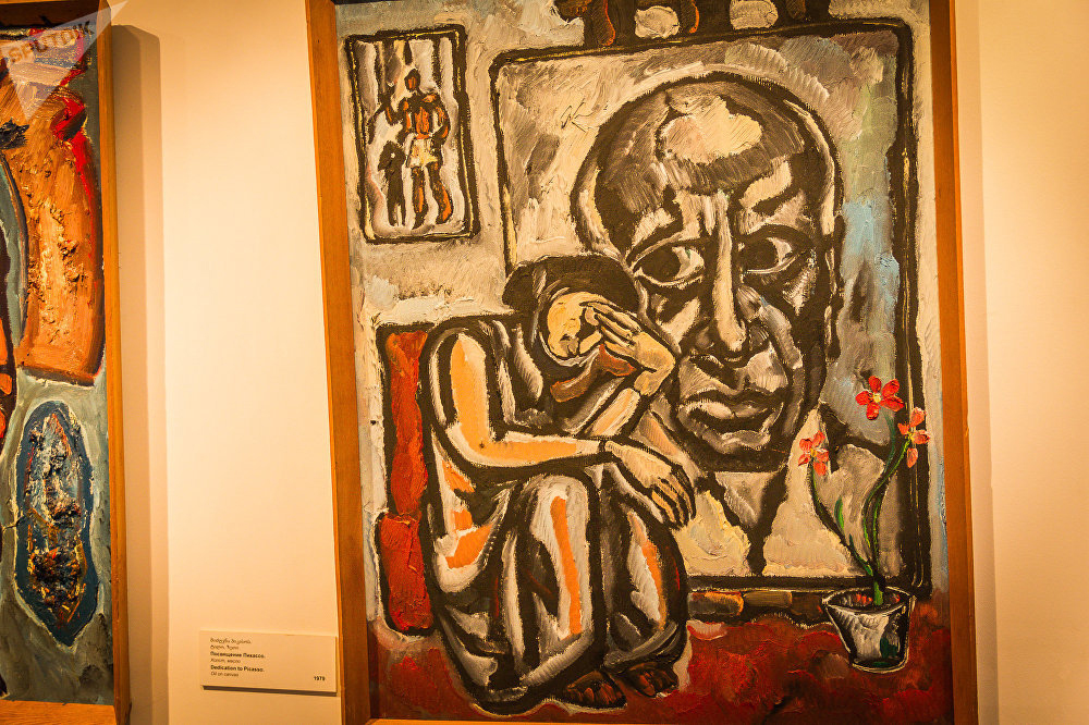 Картина 'Посвящение Пикассо', холст, масло, 1979 год